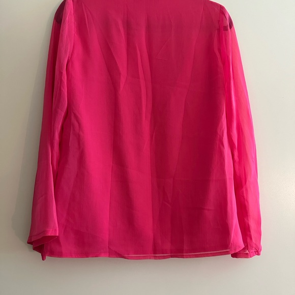 Pink custom made in Vietnam chiffon and silk blouse - Picture 5 of 6